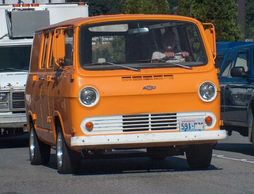 1st version of Chevy Van with flat windshield