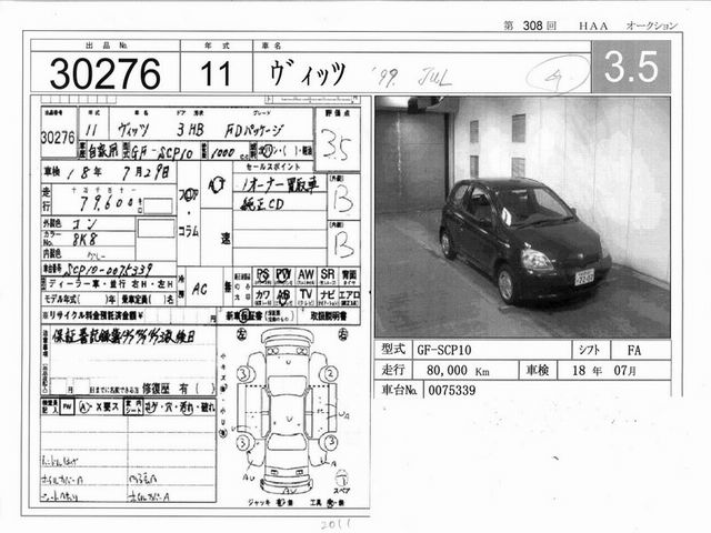 1999 Toyota Vitz For Sale