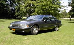 1991 Caprice Classic. The skirted rear fender detail (partially covering the rear wheel) was dropped in 1993