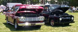 1959 (left) and 1954 (right) F-100 trucks