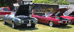 1968 (left) and 1969 (right) Pontiac Firebird convertibles