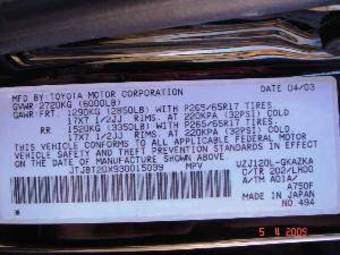 2003 Lexus GX470 For Sale