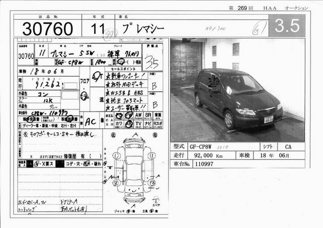 1999 Mazda Premacy For Sale
