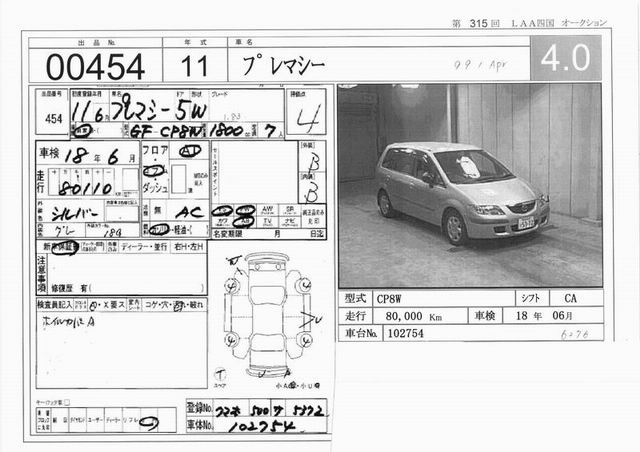 1999 Mazda Premacy For Sale