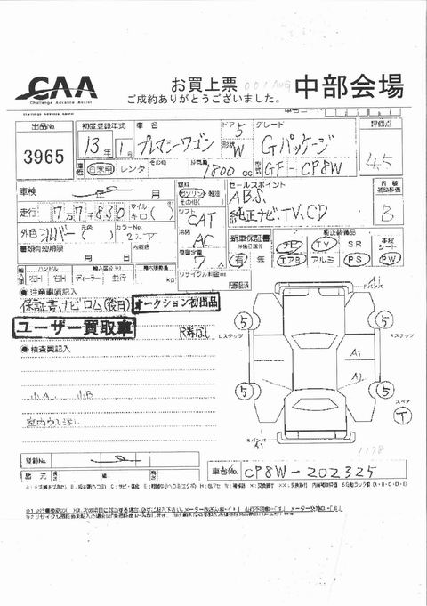 2000 Mazda Premacy For Sale