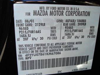 2001 Mazda Tribute Pictures