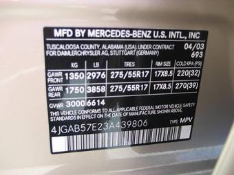 2003 Mercedes-Benz ML-Class Pictures