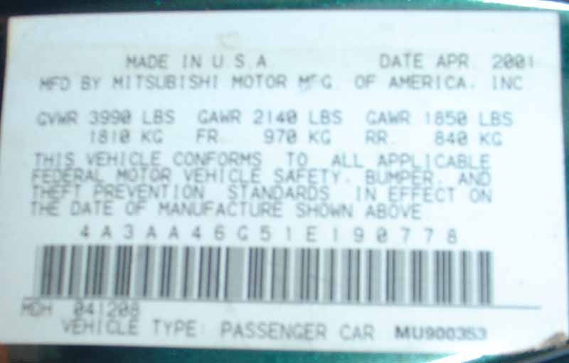 2001 Mitsubishi Galant