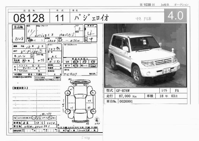 1999 Mitsubishi Pajero iO For Sale