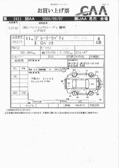 1999 Nissan Prairie For Sale