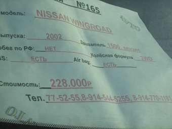 2002 Nissan Wingroad Pictures