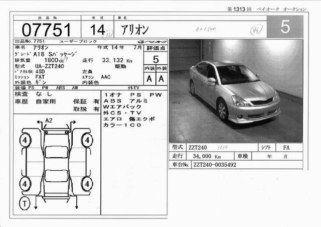 2002 Toyota Allion Photos