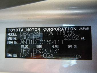 2007 Toyota Alphard Photos