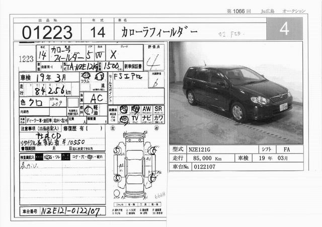 2002 Toyota Corolla Fielder