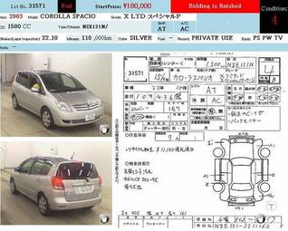 2003 Toyota Corolla Spacio For Sale