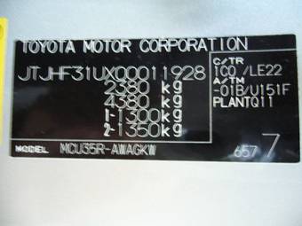 2003 Toyota Harrier For Sale