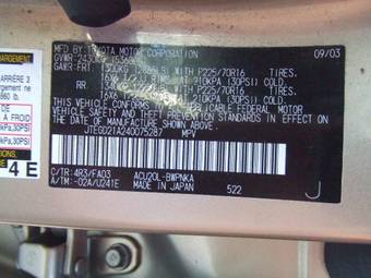 2003 Toyota Highlander Photos