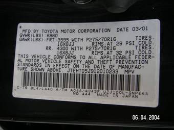 2001 Toyota Land Cruiser