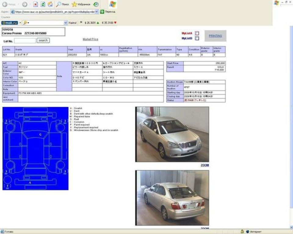 2002 Toyota Premio