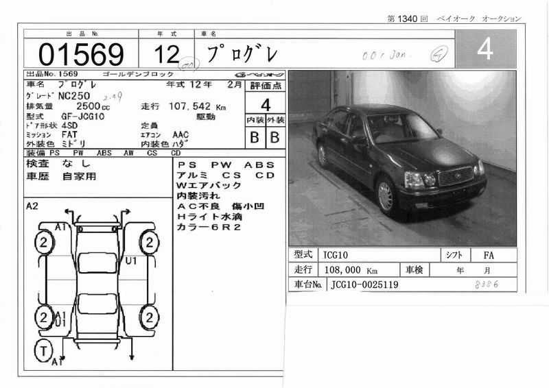 2000 Toyota Progres For Sale