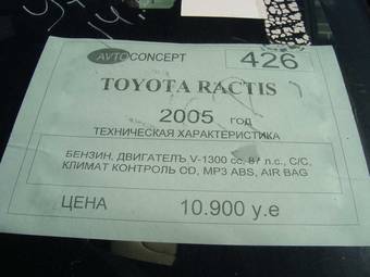 2005 Toyota Ractis For Sale