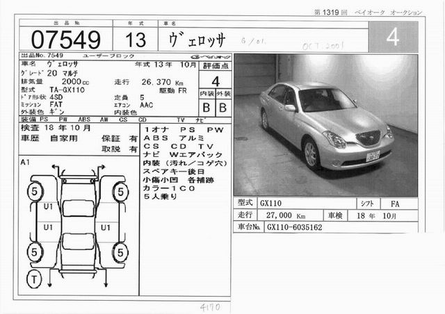 2001 Toyota Verossa Images